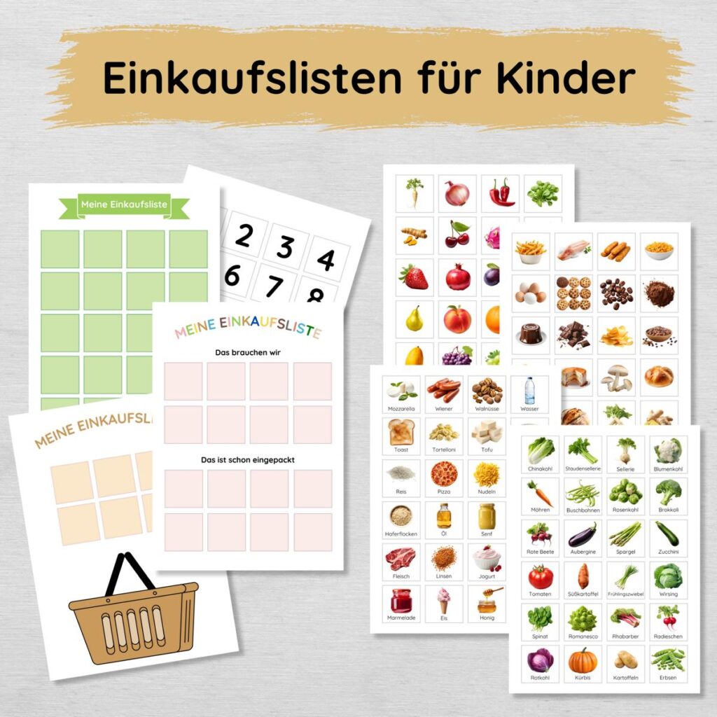 Einkaufslisten für Kinder