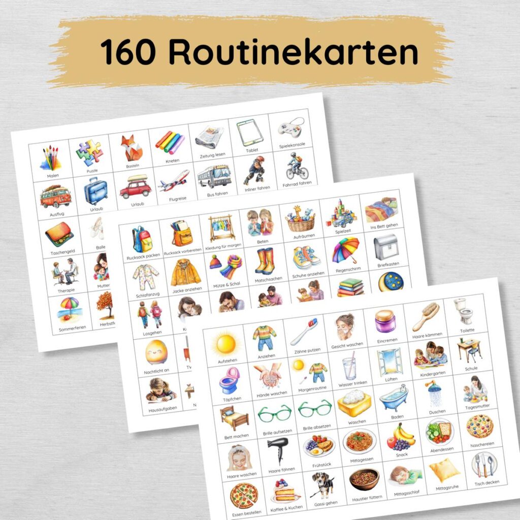 Routinekarten für Kinder zum Ausdrucken