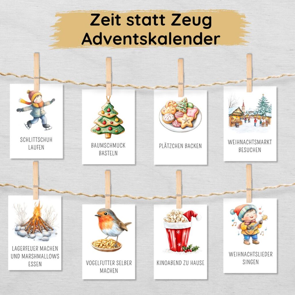 Zeit statt Zeug Adventskalender zum Ausdrucken