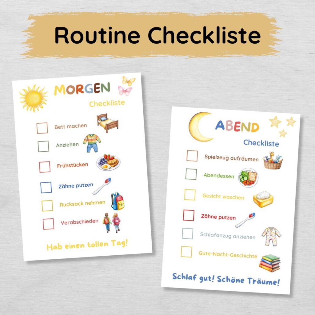 Checkliste für die tägliche Morgen- und Abendroutine